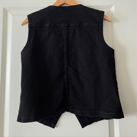 Denim Vest Faded Black Western Chic Rodeo Womens M - Picture 7 of 9